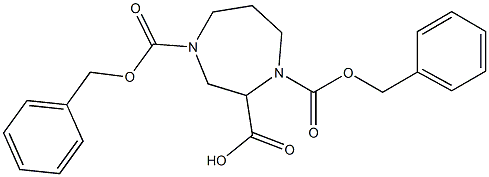 1,4-bis(benzyloxycarbonyl)-1,4-diazepane-2-carboxylic acid Structure