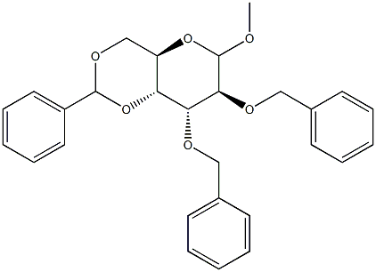 Methyl-2.3-di-O-benzyl-4.6-O-benzyliden-D-altropyranosid 结构式