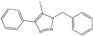 1-ベンジル-4-フェニル-5-ヨード-1H-1,2,3-トリアゾール 化学構造式