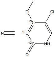 5-Chloro-1,2-dihydro-4-Methoxy-2-oxo-3-pyridinecarbonitrile-13C3, 1391054-70-8, 结构式