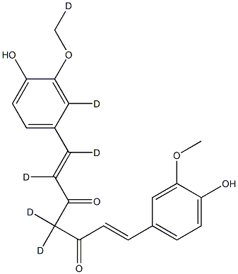 四氢姜黄素 D6,,结构式