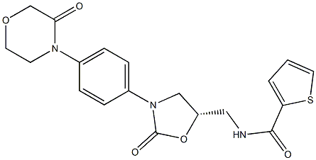 (S)-N-((2-oxo-3-(4-(3-oxoMorpholino)phenyl)oxazolidin-5-yl)Methyl)thiophene-2-carboxaMide Struktur