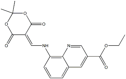 8-((((2,2-二甲基-4,6-二氧代-1,3-二噁烷-5-亚基)甲基)氨基)喹啉-3-甲酸乙酯, 1415564-74-7, 结构式