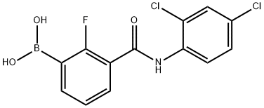 3-(2,4-二氯苯氨基甲酰)-2-氟苯硼酸,1449132-01-7,结构式