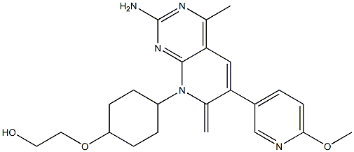 2-(((1r,4r)-4-(2-aMino-6-(6-Methoxypyridin-3-yl)-4-Methyl-7-Methylenepyrido[2,3-d]pyriMidin-8(7H)-yl)cyclohexyl)oxy)ethanol,,结构式