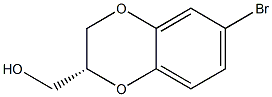 ((R)-6-broMo-2,3-dihydrobenzo[b][1,4]dioxin-2-yl)Methanol 化学構造式