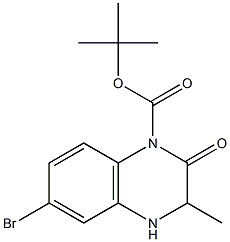 tert-butyl 6-broMo-3-Methyl-2-oxo-3,4-dihydroquinoxaline-1(2H)-carboxylate Struktur