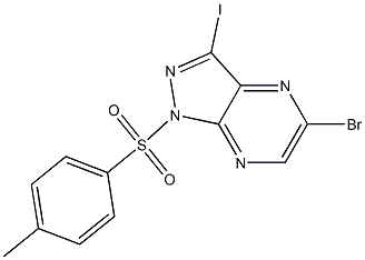 5-broMo-3-iodo-1-tosyl-1H-pyrazolo[3,4-b]pyrazine,,结构式