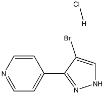 4-(4-BROMO-1H-PYRAZOL-3-YL)PYRIDINE HCL 化学構造式