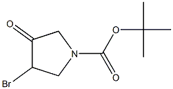 3-Bromo-4-oxo-pyrrolidine-1-caroboxylic acid tert-butyl ester 化学構造式