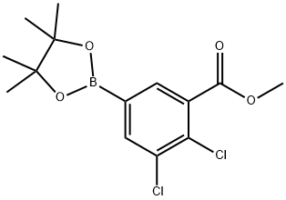 Methyl 2,3-dichloro-5-(4,4,5,5-tetramethyl-1,3,2-dioxaborolan-2-yl)benzoate,1809900-40-0,结构式