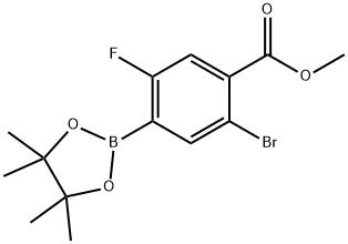 Methyl 2-bromo-5-fluoro-4-(4,4,5,5-tetramethyl-1,3,2-dioxaborolan-2-yl)benzoate Structure