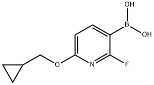 6-(Cyclopropylmethoxy)-2-fluoropyridine-3-boronic acid 化学構造式