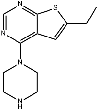 6-乙基-4-(哌嗪-1-基)噻吩并[2,3-D]嘧啶 结构式