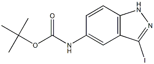 tert-butyl 3-iodo-1H-indazol-5-ylcarbaMate,,结构式