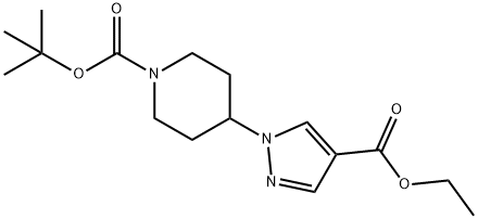 tert-butyl 4-(4-(ethoxycarbonyl)-1H-pyrazol-1-yl)piperidine-1-carboxylate Structure