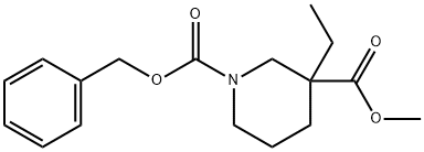 1-CBZ-3-乙基哌啶-3-甲酸甲酯 结构式