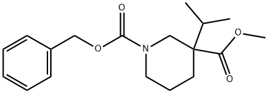 1-CBZ-3-异丙基哌啶-3-甲酸甲酯,1363166-34-0,结构式