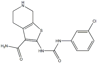 2-(3-(3-chlorophenyl)ureido)-4,5,6,7-tetrahydrothieno[2,3-c]pyridine-3-carboxaMide 化学構造式