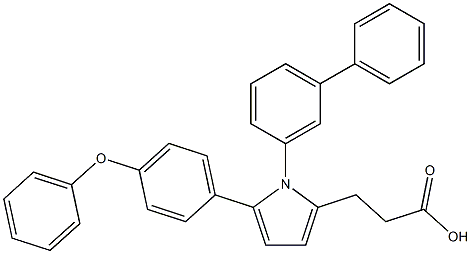 3-(1-([1,1'-biphenyl]-3-yl)-5-(4-phenoxyphenyl)-1H-pyrrol-2-yl)propanoic acid Struktur