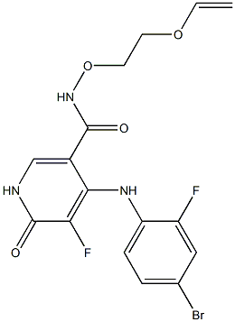 4-((4-broMo-2-fluorophenyl)aMino)-5-fluoro-6-oxo-N-(2-(vinyloxy)ethoxy)-1,6-dihydropyridine-3-carboxaMide,,结构式