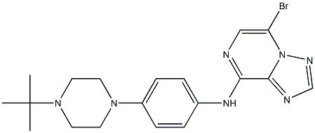 5-broMo-N-(4-(4-(tert-butyl)piperazin-1-yl)phenyl)-[1,2,4]triazolo[1,5-a]pyrazin-8-aMine Structure