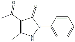 1-phenyl-3-Methyl-4-acetyl-pyrazolone-5 化学構造式