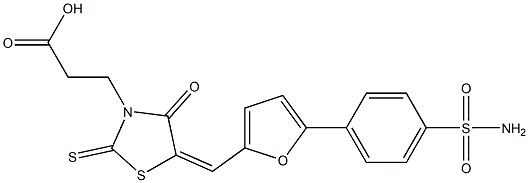 3-[4-Oxo-5-[[5-(4-sulfaMoylphenyl)-2-furyl]Methylene]-2-thioxo-thiazolidin-3-yl]pro-panoic acid 化学構造式