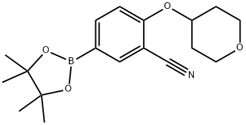 2-[(四氢-2H-吡喃-4-基)氧基]-1-氰基苯-5-硼酸频哪醇酯 结构式