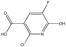2-chloro-5-fluoro-6-hydroxynicotinic acid 化学構造式