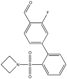 2'-(azetidin-1-ylsulfonyl)-3-fluoro-[1,1'-biphenyl]-4-carbaldehyde,,结构式