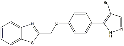 2-[4-(4-BROMO-2H-PYRAZOL-3-YL)-PHENOXYMETHYL]-BENZOTHIAZOLE,,结构式