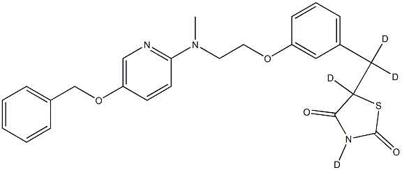 5-[[3-[2-[Methyl[5-(phenylMethoxy)-2-pyridinyl]aMino]ethoxy]phenyl]Methyl]-2,4-thiazolidinedione-d4 化学構造式