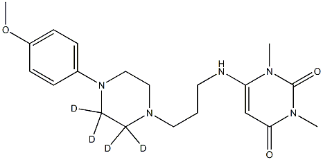 6-[[3-[4-(4-Methoxyphenyl)-1-piperazinyl-d4]propyl]aMino]-1,3-diMethyl-2,4(1H,3H)-pyriMidinedione,1794780-14-5,结构式