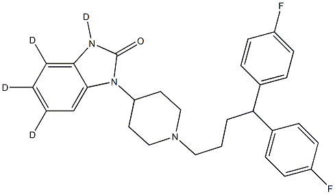 1-[1-[4,4-Bis(4-fluorophenyl)butyl]-1,2,3,6-tetrahydro-4-piperidinyl]-1,3-dihydro-2H-benziMidazol-2-one-d4 化学構造式