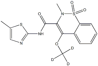 4-(Methoxy-d3)-2-Methyl-N-(5-Methyl-2-thiazolyl)-2H-1,2-benzothiazine-3-carboxaMide 1,1-Dioxide, , 结构式