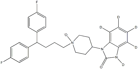 1-[1-[4,4-Bis(4-fluorophenyl)butyl]-1-oxido-4-piperidinyl]-1,3-dihydro-2H-benziMidazol-2-one-d5,,结构式