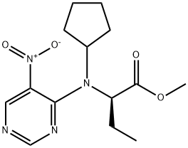 (R)-2-(环戊基(5-硝基嘧啶-4-基)氨基)丁酸甲酯 结构式