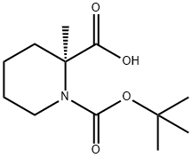 (S)-1-(叔丁氧基羰基)-2-甲基哌啶-2-甲酸, 1415566-31-2, 结构式