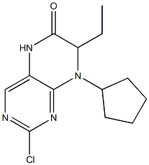 2-Chloro-8-cyclopentyl-7-ethyl-7,8-dihydro-5H-pteridin-6-one,,结构式