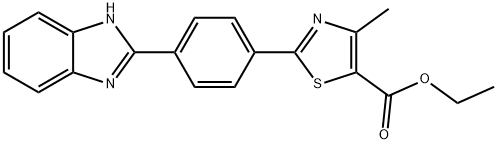 2-[4-(2-苯并咪唑基)苯]-4-甲基噻唑-5-甲酸乙酯, 1414661-80-5, 结构式