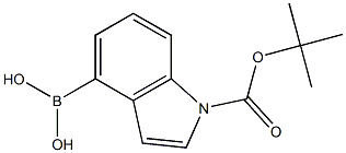 (1-(叔丁氧羰基)-1H-吲哚-4-基)硼酸, , 结构式