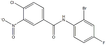 N-(2-溴-4-氟苯)-4-氯-3-硝基苯甲酰胺,97%, , 结构式