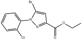 5-Bromo-1-(2-chloro-phenyl)-1H-pyrazole-3-carboxylic acid ethyl ester 化学構造式