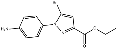 5-溴-1-(4-氨基苯)-1H-吡唑-3-羧酸乙酯, 1269293-63-1, 结构式