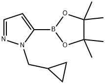 1-(Cyclopropylmethyl)pyrazole-5-boronic acid pinacol ester, 2019997-41-0, 结构式