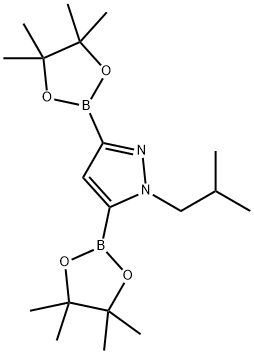 1-(2-Methylpropyl)-3,5-bis(tetramethyl-1,3,2-dioxaborolan-2-yl)pyrazole Struktur