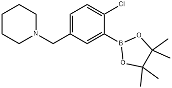 1-(4-Chloro-3-(4,4,5,5-tetramethyl-1,3,2-dioxaborolan-2-yl)benzyl)piperidine Structure