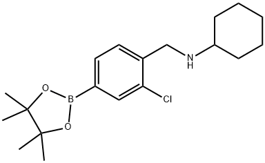 N-(2-氯-4-(4,4,5,5-四甲基-1,3,2-二氧硼杂环戊烷-2-基)苯基)环己胺, 2096329-99-4, 结构式