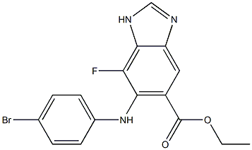 ethyl 6-(4-broMophenylaMino)-7-fluoro-1H-benzo[d]iMidazole-5-carboxylate Struktur
